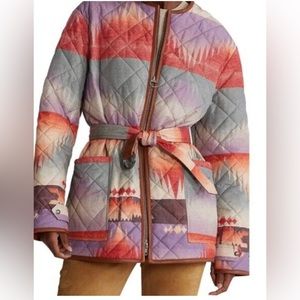 POLO Ralph Lauren. Quilted jacket, with leather trim. Reversible belt.